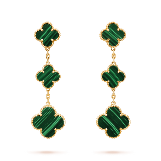 [BLUE TEARS]CLOVER MALACHITE 3 MOTIFS GOLD
