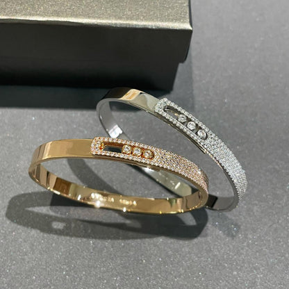 [Blue Tears Jewelry]Move Noa Rose Gold Pavé Diamond Bangle Bracelet