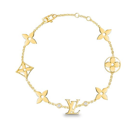 [BLUE TEARS]STAR AND SUN 7 MOTIFS GOLD BRACELET