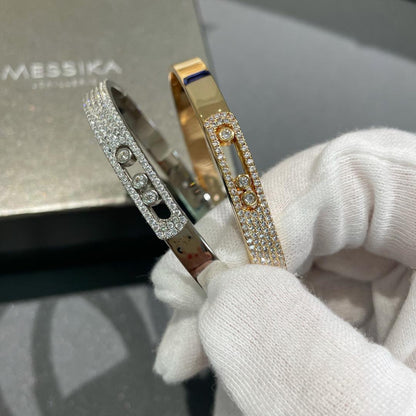 [Blue Tears Jewelry]Move Noa Rose Gold Pavé Diamond Bangle Bracelet