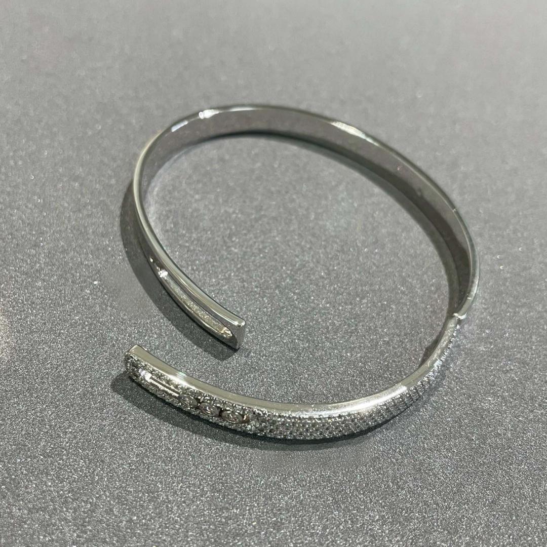[Blue Tears Jewelry]Move Noa Rose Gold Pav¨¦ Diamond Bangle Bracelet