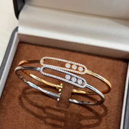 [Blue Tears Jewelry]Move Pavé Diamond Bangle Bracelet M