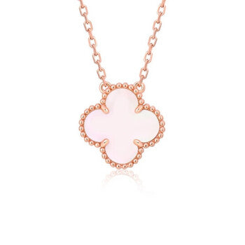 [BLUE TEARS]CLOVER 15MM PINK MOTHER-OF-PEARL SINGLE FLOWER NECKLACE