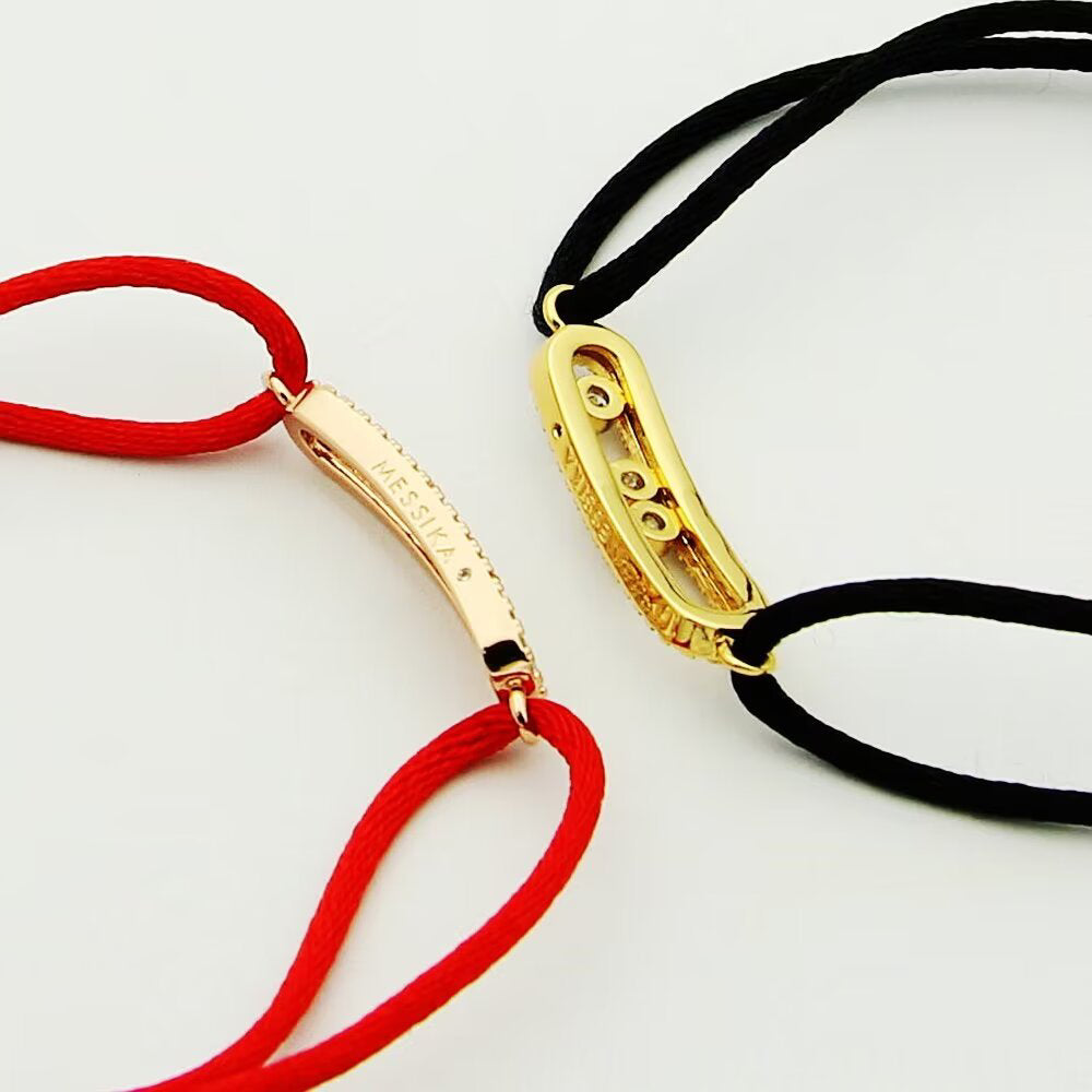 [Blue Tears Jewelry]Messika Care(s) pink cord pavé bracelet