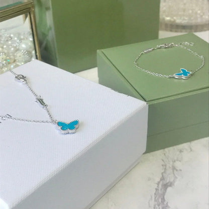 [BLUE TEARS]BUTTERFLY TURQUOISE BUTTERFLY BRACELET SILVER