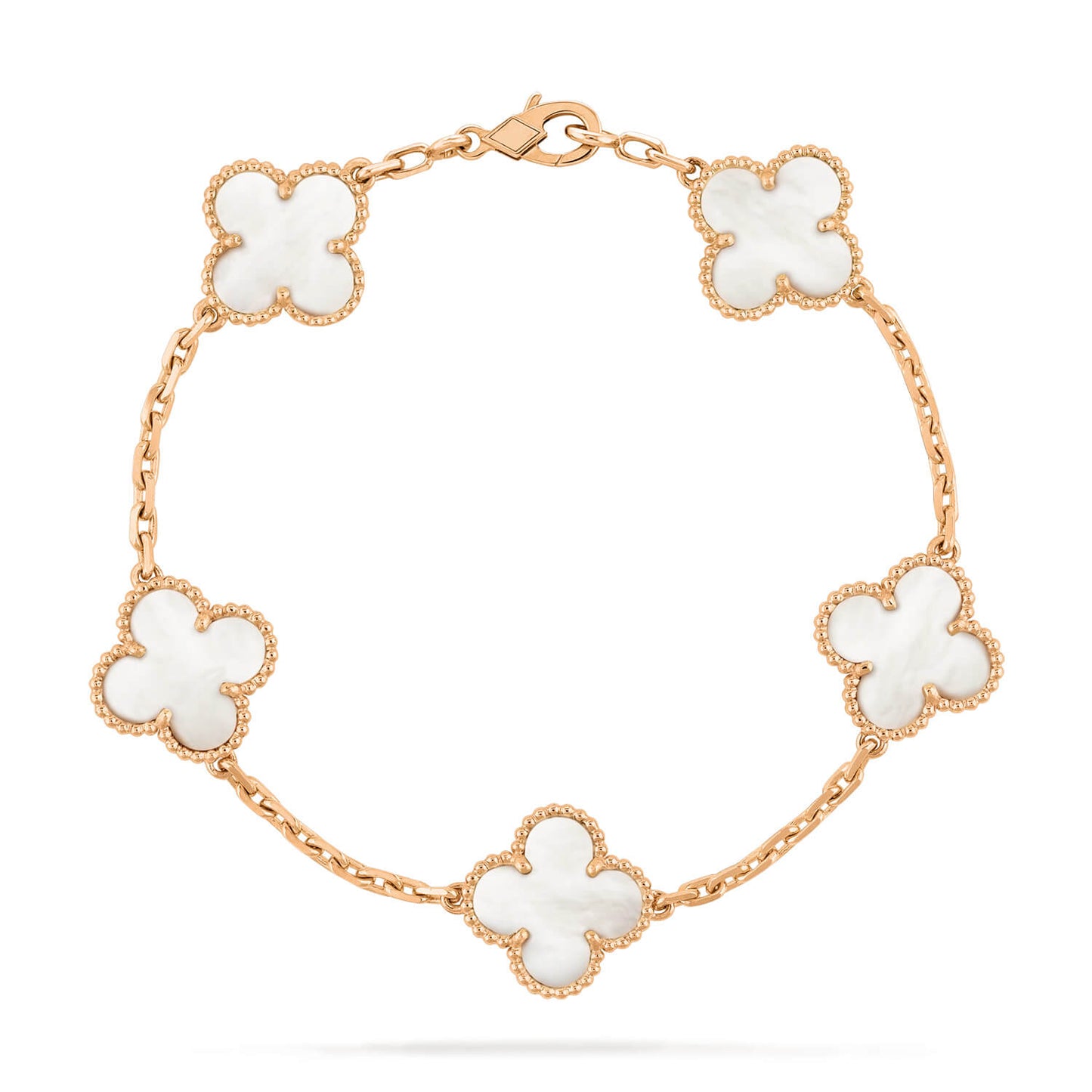 [BLUE TEARS]CLOVER  5 MOTIF WHITE MOP BRACELET