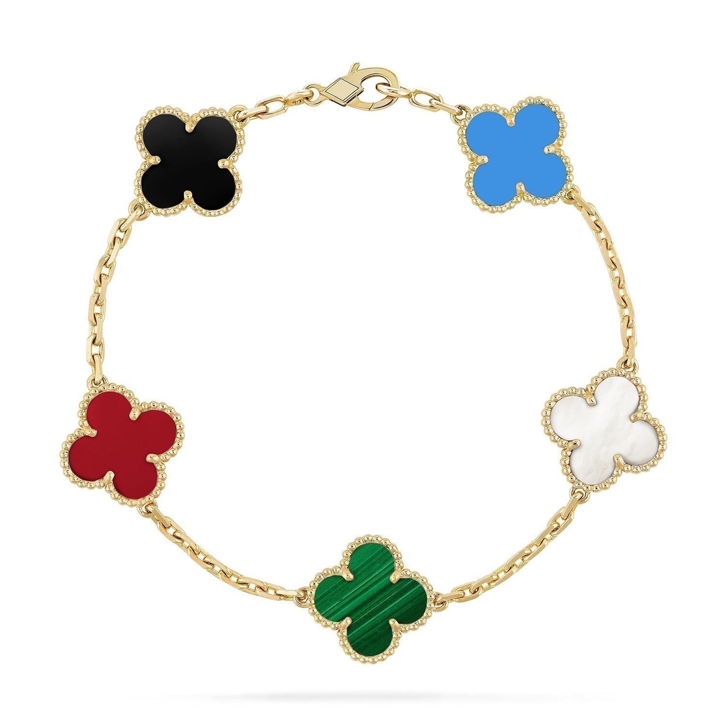 [BLUE TEARS]CLOVER 5 MOTIFS MULTICOLOR  BRACELET