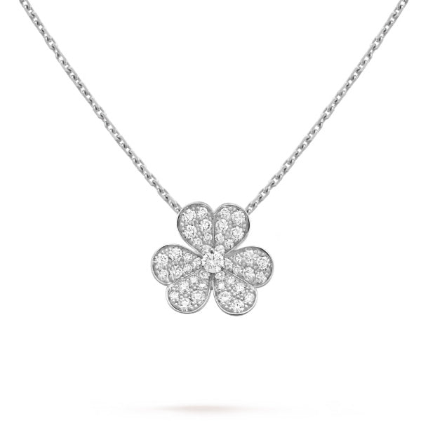 [BLUE TEARS]CLOVER DIAMOND NECKLACE SILVER