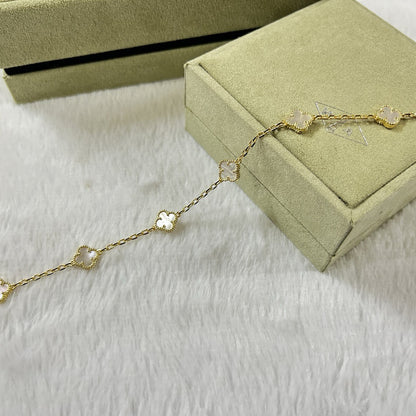 [BLUE TEARS]CLOVER 6 MOTIF WHITE MOP BRACELET