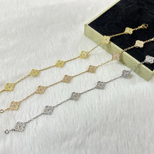 [BLUE TEARS]CLOVER 6 MOTIF DIAMOND BRACELET