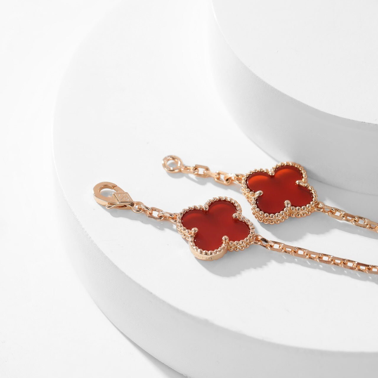 [BLUE TEARS]CLOVER 10 MOTIFS CARNELIAN NECKLACE