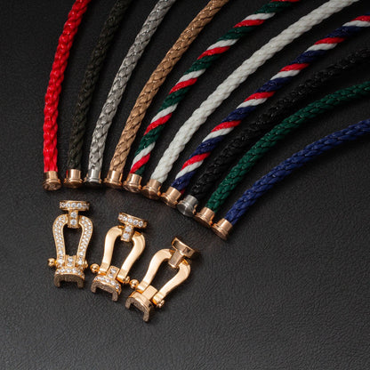 [BLUE TEARS]FORCE LARGE HORSESHOE HALF DIAMOND BRACELET ROSE GOLD