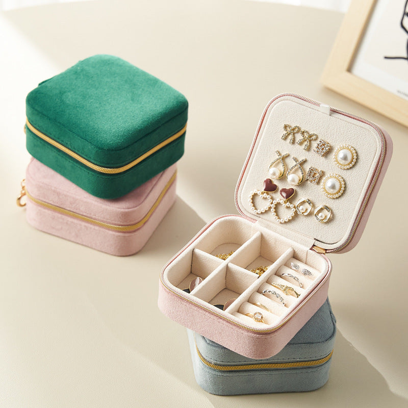 Flanell-Schmuckschatulle, tragbare Aufbewahrungsbox für Schmuck