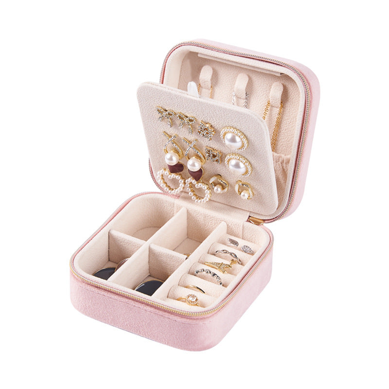Flanell-Schmuckschatulle, tragbare Aufbewahrungsbox für Schmuck