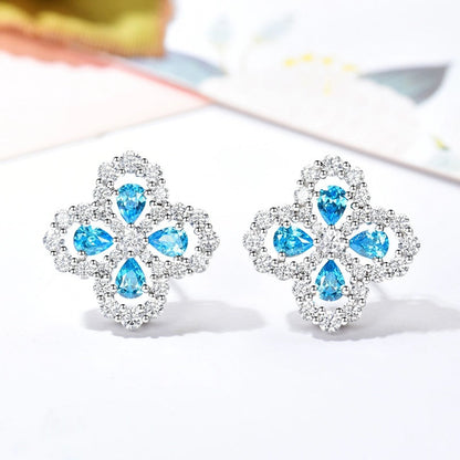 LOOP EARRINGS FULL MOTIF DIAMOND 16MM