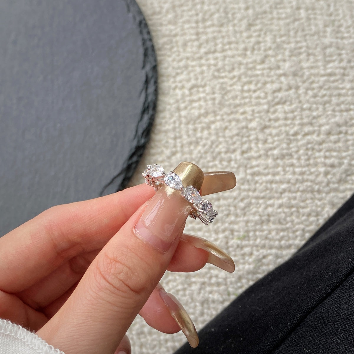 [Nova Jewelry]Exquisite Pear Cut Tennis Ring