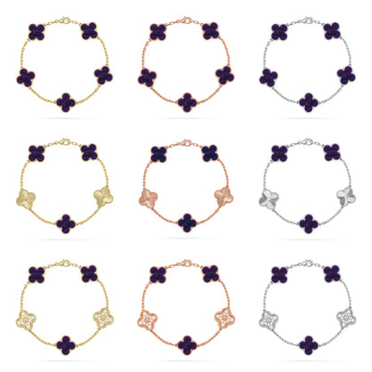 [BLUE TEARS]CLOVER 5 MOTIF PURPLE STRIPES BRACELET COLLECTION