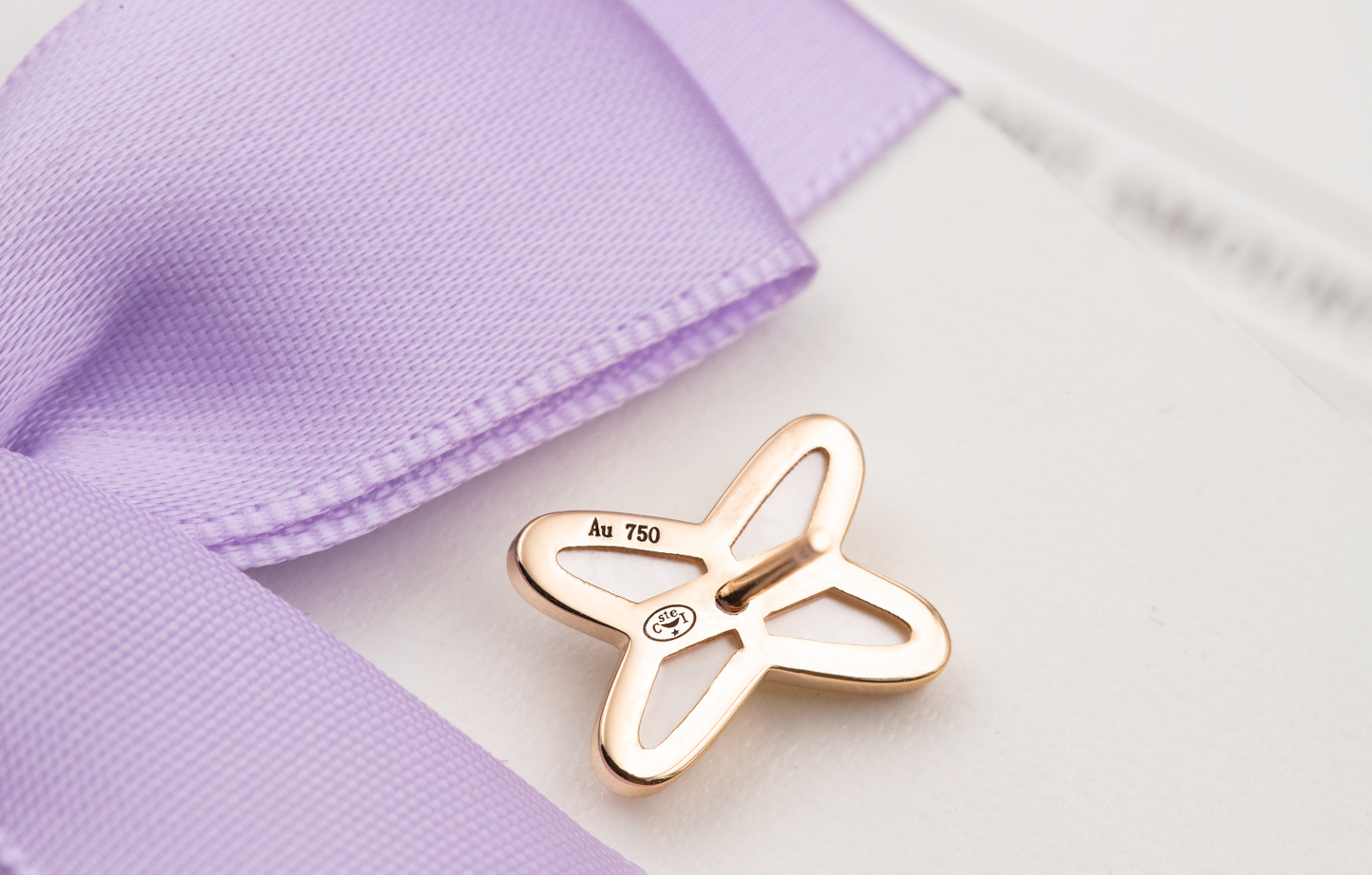 [BLUE TEARS]JEUX DE WHITE MOP ROSE GOLD DIAMOND EARRINGS