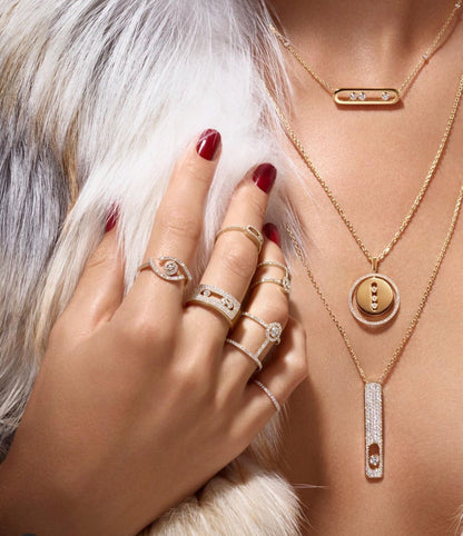 [Blue Tears Jewelry]LUCKY MOVE PM NECKLACE PINK GOLD DIAMOND