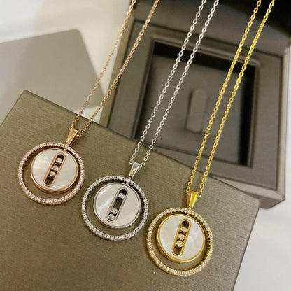 [Blue Tears Jewelry]LUCKY MOVE MM NACRE BLANCHE DIAMOND NECKLACE