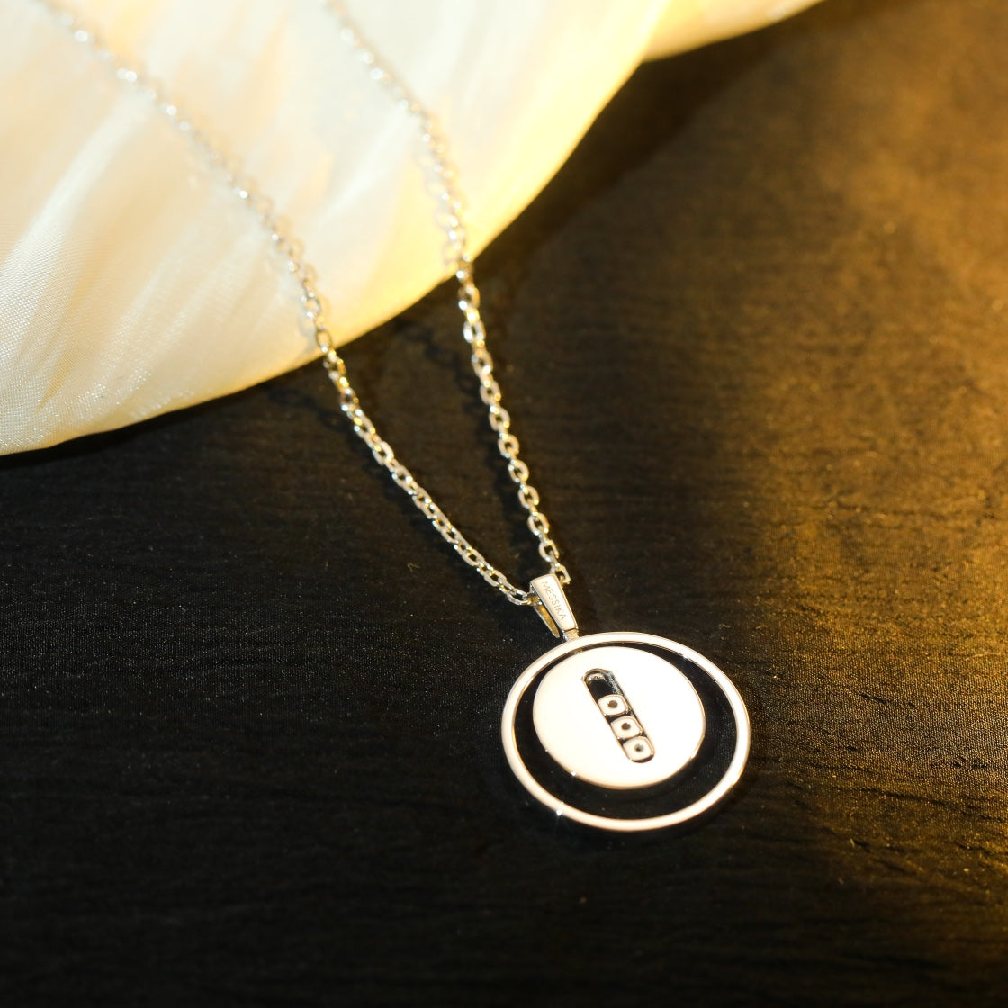 [Blue Tears Jewelry]LUCKY MOVE MM SILVER DIAMOND NECKLACE