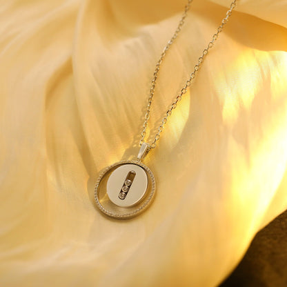 [Blue Tears Jewelry]LUCKY MOVE MM SILVER DIAMOND NECKLACE