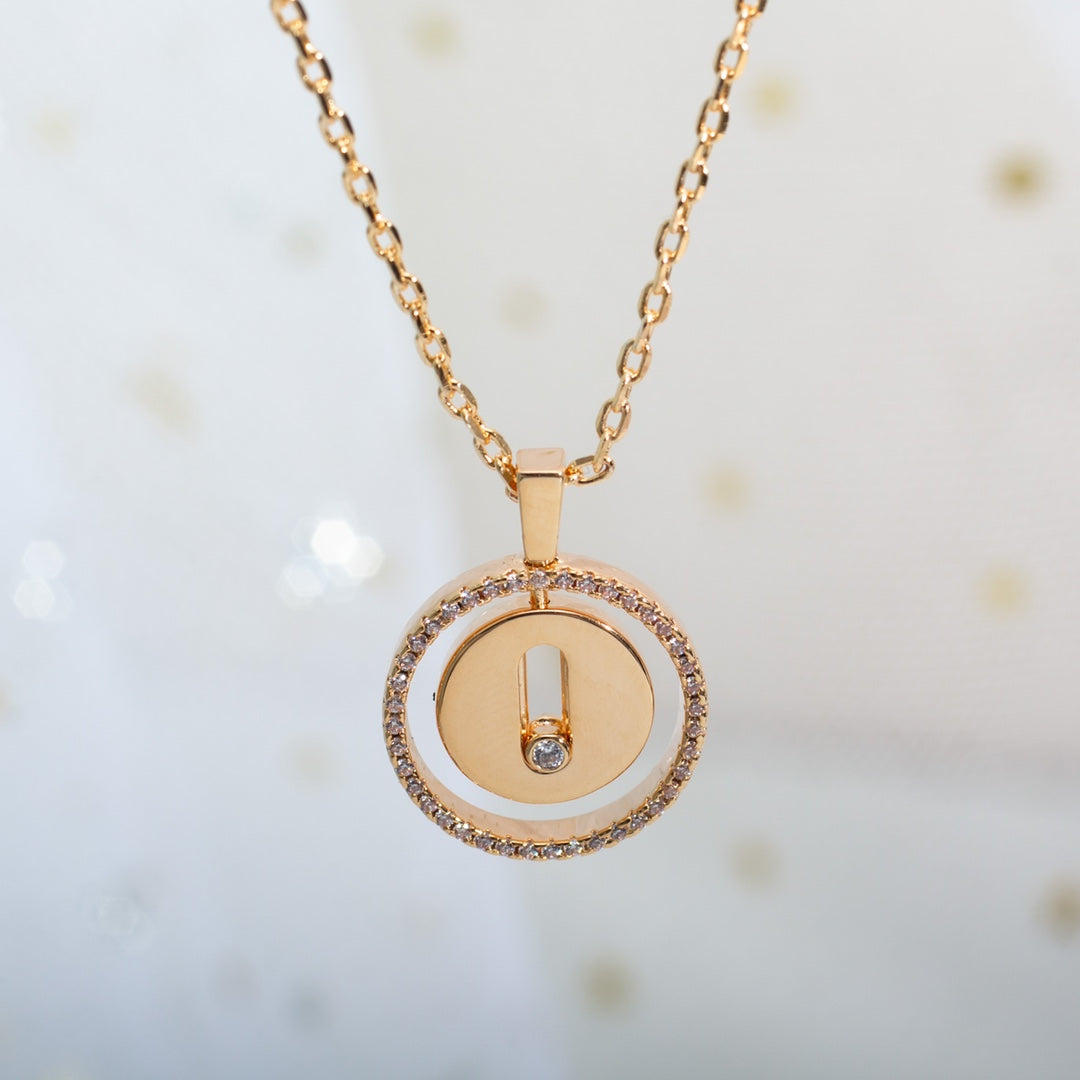 [Blue Tears Jewelry]LUCKY MOVE PM NECKLACE PINK GOLD DIAMOND