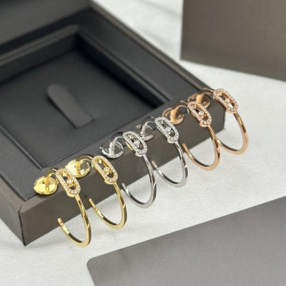 [Blue Tears Jewelry]CREOLES MOVE UNO PM DIAMOND EARRINGS