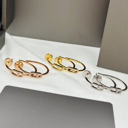[Blue Tears Jewelry]CREOLES MOVE UNO PM DIAMOND EARRINGS