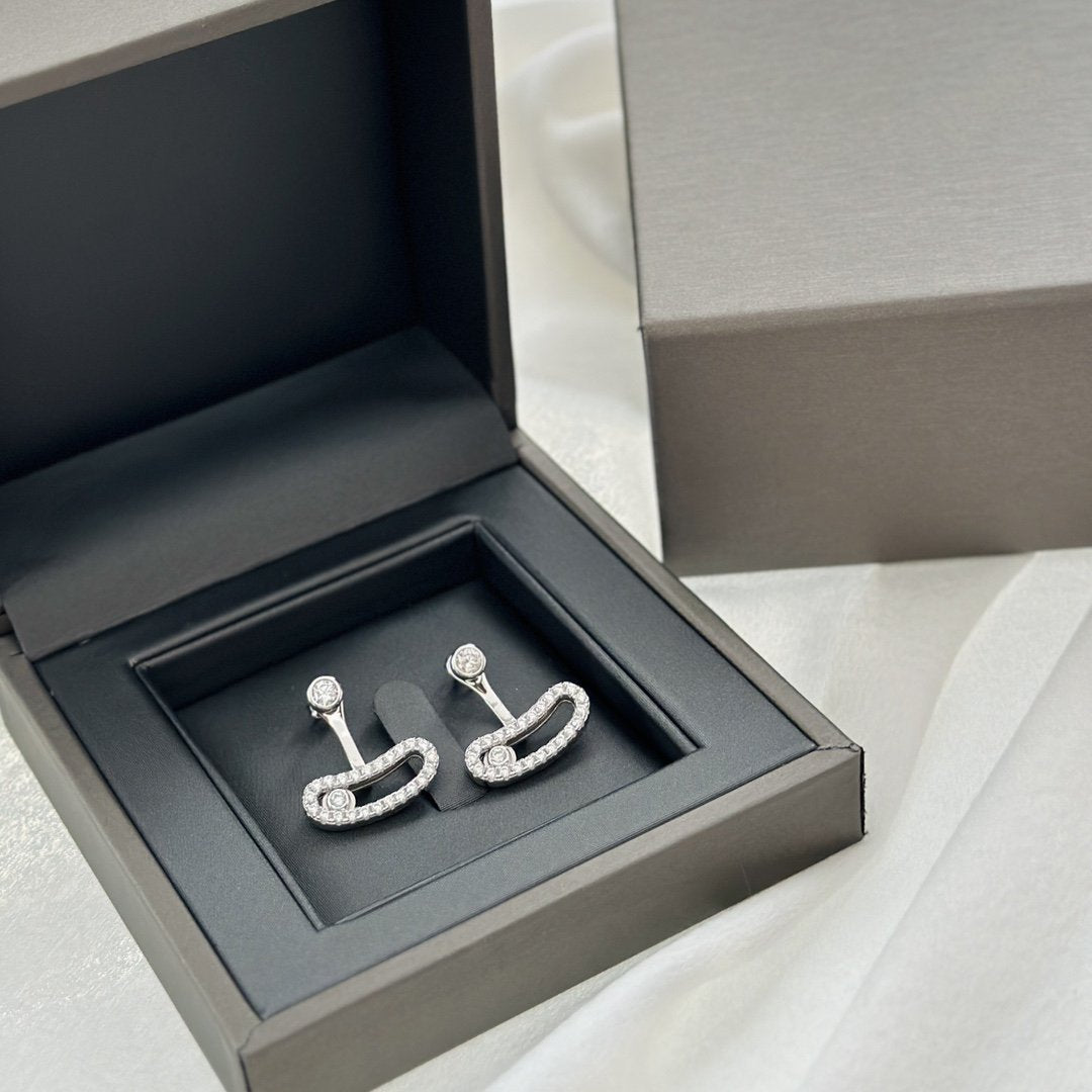 [Blue Tears Jewelry]MOVE UNO SILVER DIAMOND EARRINGS