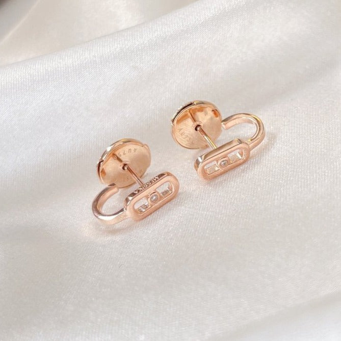 [Blue Tears Jewelry]CREOLES MOVE UNO MINI 1 DIAMOND EARRINGS