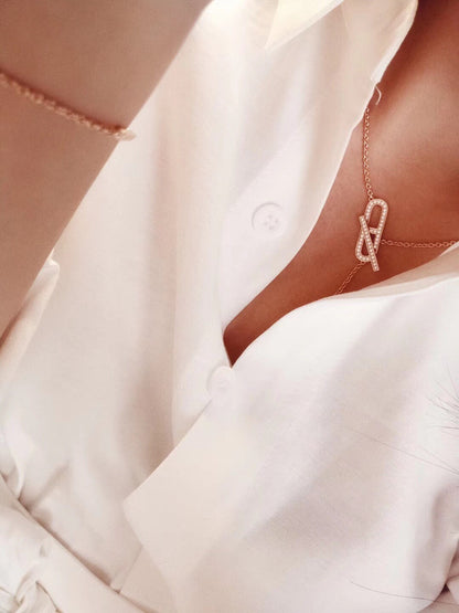 [BLUE TEARS]HM FIRE PIG NOSE NECKLACE TRENDY STREET