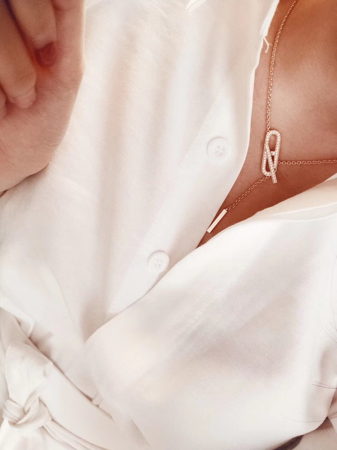 [BLUE TEARS]HM FIRE PIG NOSE NECKLACE TRENDY STREET