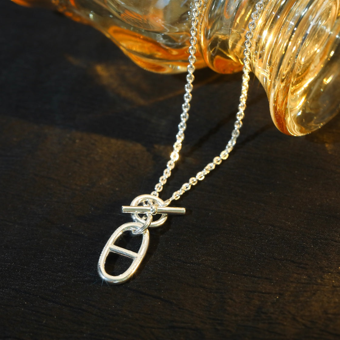 [BLUE TEARS]HM CHAINE D'ANCRE PENDANT NECKLACE STERLING SILVER