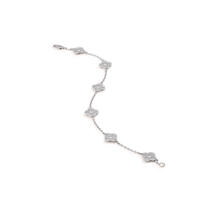[BLUE TEARS]CLOVER 6 MOTIF SILVER DIAMOND BRACELET