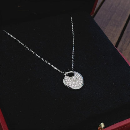 [BLUE TEARS]AMULETTE SILVER FULL DIAMOND NECKLACE