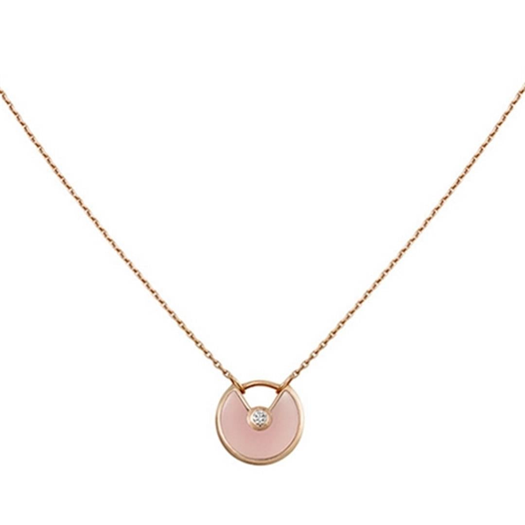 [BLUE TEARS]AMULETTE ROSE GOLD PINK MOP NECKLACE