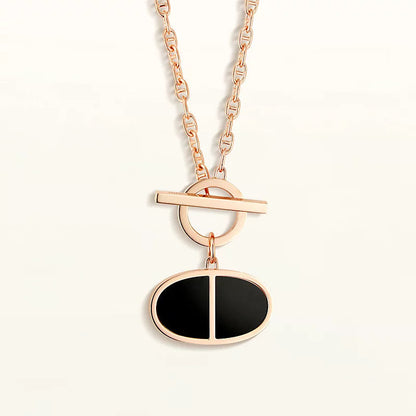 [BLUE TEARS]CHAINE VERSO BLACK CERAMIC NECKLACE