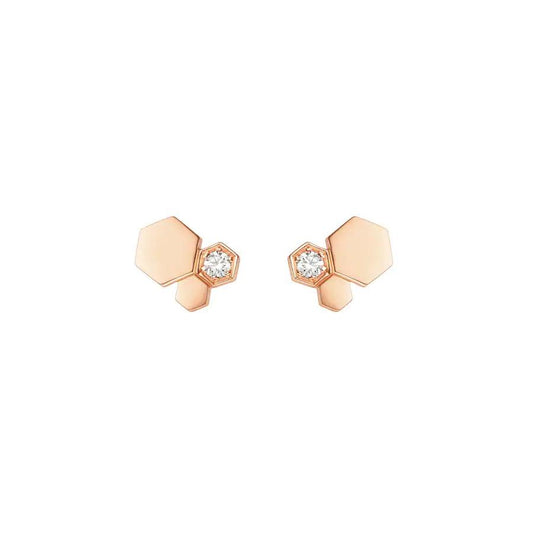 [BLUE TEARS]BEE LOVE PINK GOLD DIAMOND EARRINGS