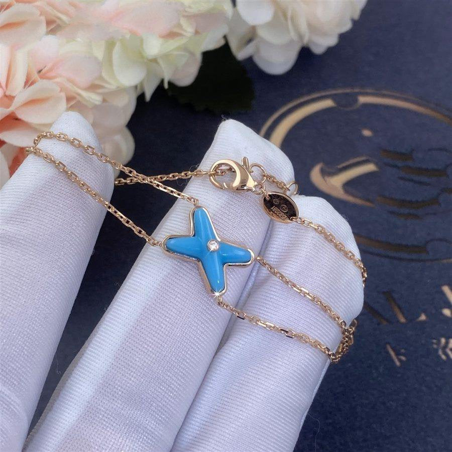 [BLUE TEARS]JEUX BRACELET TURQUOISE PINK GOLD 1 DIAMOND