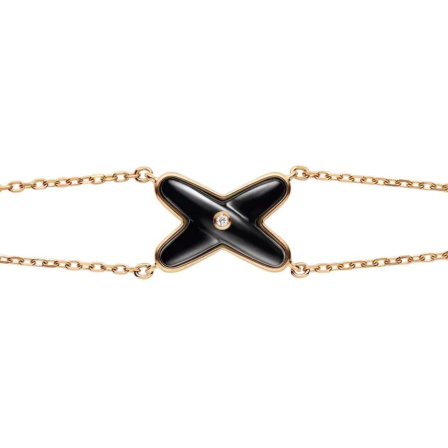 [BLUE TEARS]JEUX BRACELET ONYX PINK GOLD 1 DIAMOND