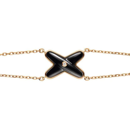 [BLUE TEARS]JEUX BRACELET ONYX PINK GOLD 1 DIAMOND
