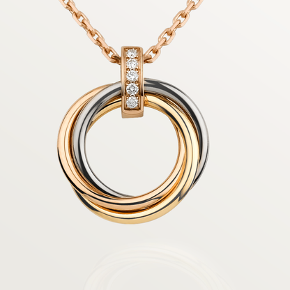 [BLUE TEARS]TRINITY NECKLACE GOLD  DIAMONDS