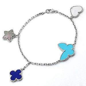 [BLUE TEARS]ラッキースプリング シルバーブレスレット 4モチーフ