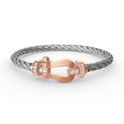 [BLUE TEARS]FORCE LARGE HORSESHOE HALF DIAMOND BRACELET ROSE GOLD