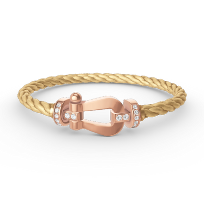 [BLUE TEARS]FORCE LARGE HORSESHOE HALF DIAMOND BRACELET ROSE GOLD