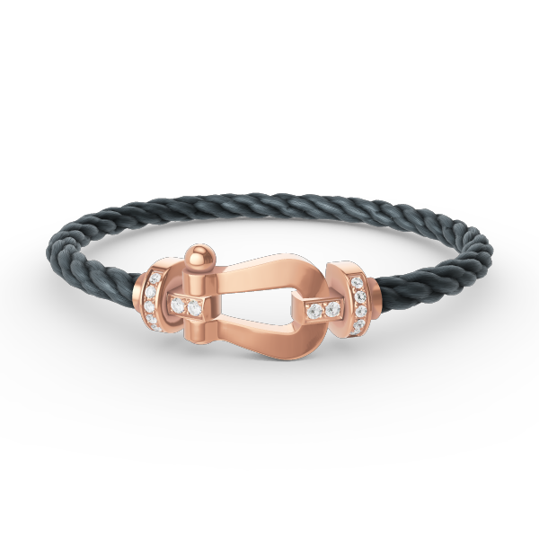 [BLUE TEARS]FORCE LARGE HORSESHOE HALF DIAMOND BRACELET ROSE GOLD