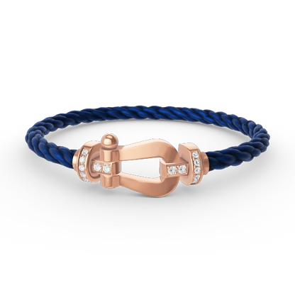 [BLUE TEARS]FORCE LARGE HORSESHOE HALF DIAMOND BRACELET ROSE GOLD