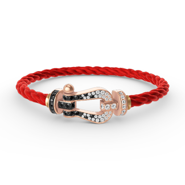 [BLUE TEARS]FORCE LARGE HORSESHOE BLACK WHITE DIAMOND BRACELET ROSE GOLD