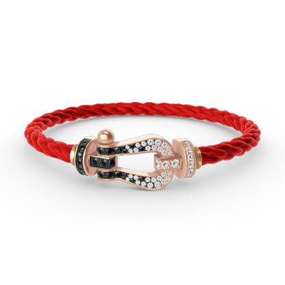 [BLUE TEARS]FORCE LARGE HORSESHOE BLACK WHITE DIAMOND BRACELET ROSE GOLD